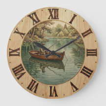 Fishing Lake- Wall Clock 