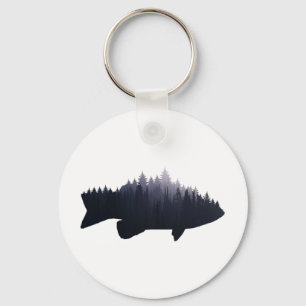 Fishing Largemouth B B Forest Nature Fisherman Keychain