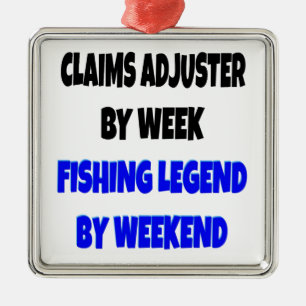 Fishing Legend Claims Adjuster Metal Ornament