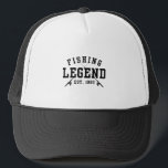 Fishing Legend Established 1960 Trucker Hat<br><div class="desc">This fishing typography design features the text,  "Fishing Legend,  Established 1960."</div>