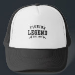 Fishing Legend Established 1960 Trucker Hat<br><div class="desc">This fishing typography design features the text,  "Fishing Legend,  Established 1960."</div>