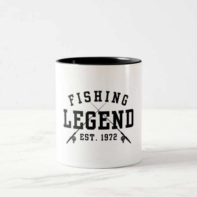 Fishing Legend Established 1972 Two-Tone Coffee Mug (Center)