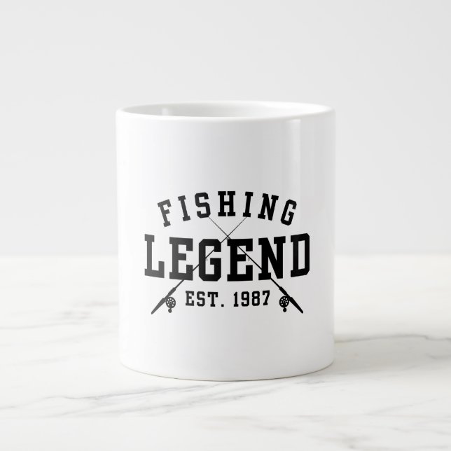 Fishing Legend Established 1987 Large Coffee Mug (Front)