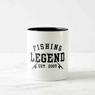 Fishing Legend Established 2009 Two-Tone Coffee Mug