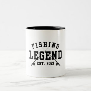 Fishing Legend Established 2021 Two-Tone Coffee Mug