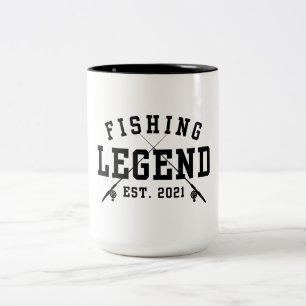 Fishing Legend Established 2021 Two-Tone Coffee Mug