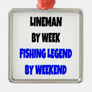 Fishing Legend Lineman Metal Ornament