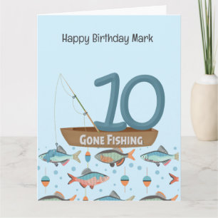 Fishing Lover 10th Birthday Card