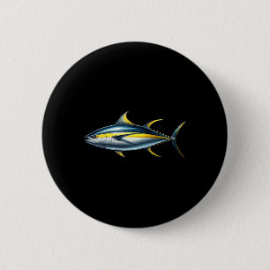 Fishing Lover Fish Graphic Design Yellowfin Tuna 2 Inch Round Button