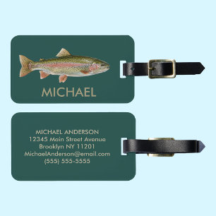 Fishing Lover Luggage Tag – Trout Fishing Design  