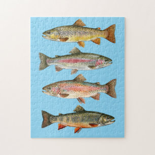 Fishing Lover  – Trout Fishing Design Jigsaw Puzzle