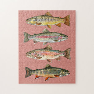 Fishing Lover  – Trout Fishing Design Jigsaw Puzzle