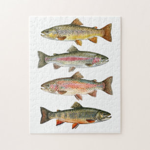 Fishing Lover  – Trout Fishing Design Jigsaw Puzzle