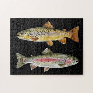 Fishing Lover  – Trout Fishing Design Jigsaw Puzzle