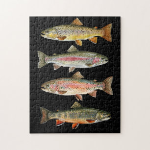 Fishing Lover  – Trout Fishing Design Jigsaw Puzzle