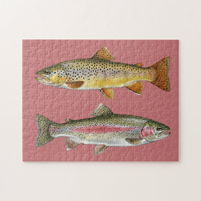 Fishing Lover  – Trout Fishing Design Jigsaw Puzzle (Horizontal)