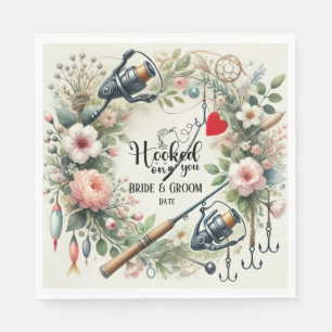 Fishing Lover wedding with rod and flowers  Napkin