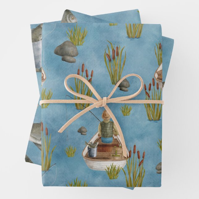 Fishing Lover  Wrapping Paper Sheet (In situ)