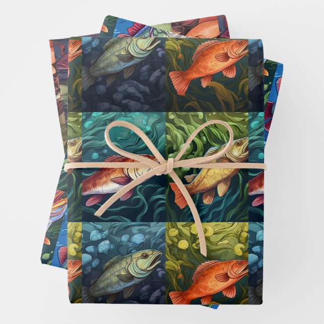 Fishing Lover  Wrapping Paper Sheet (In situ)