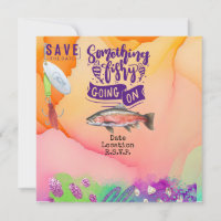 Fishing lovers birthday with Fish Hook watercolor