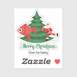 Fishing Lovers Christmas Holiday with Santa Claus 