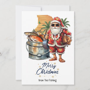 Fishing Lovers Christmas Holiday with Santa Claus