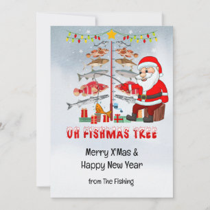 Fishing Lovers Christmas Holiday with Santa Claus