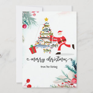 Fishing Lovers Christmas Holiday with Santa Claus