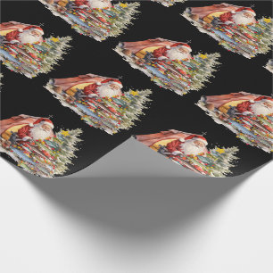 Fishing Lovers Christmas  Santa Claus Wrapping Paper