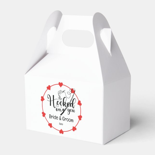 Fishing Lovers Hook on you Wedding  Favor Box (Front Side)