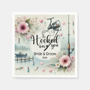 Fishing Lovers Hook on you Wedding Napkin