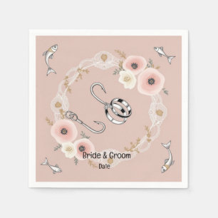 Fishing Lovers Hook on you Wedding  Napkin