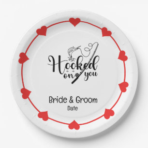 Fishing Lovers Hook on you Wedding  Paper Plate
