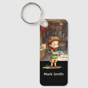 Fishing lovers luggage tag keychain