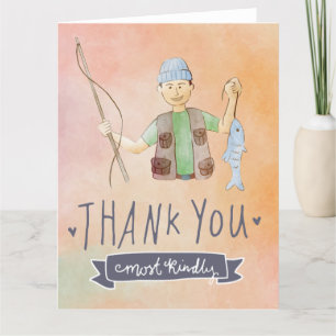 Fishing lovers  thank you card
