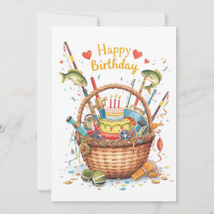 Fishing Lovers themed go fishing on his birthday  Card