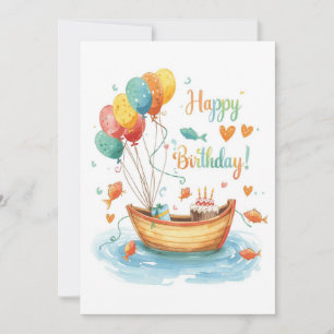 Fishing Lovers themed go fishing on his birthday  Card