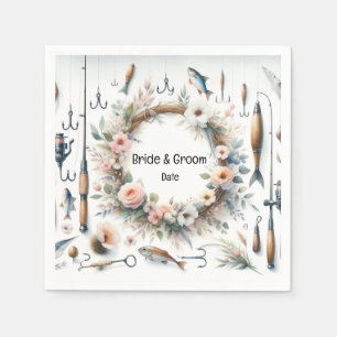 Fishing Lovers themed Hook on you Wedding Napkin