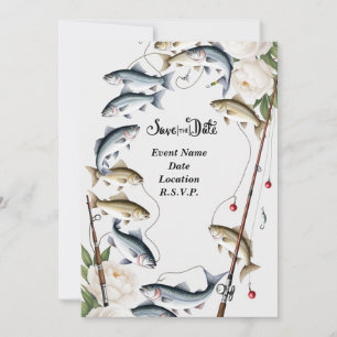 Fishing Lovers themed save the date wedding Invitation