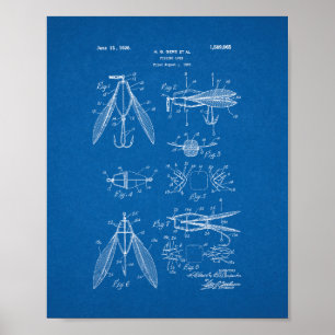 Fishing Lure Patent - Blueprint Poster
