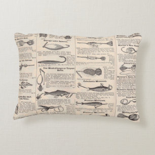 Fishing Lures Advertising Fisherman Art Accent Pillow