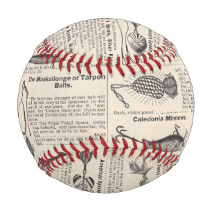Fishing Lures Advertising Fisherman Art Baseball