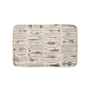 Fishing Lures Advertising Fisherman Art Bath Mat