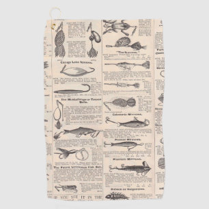 Fishing Lures Advertising Fisherman Art Golf Towel