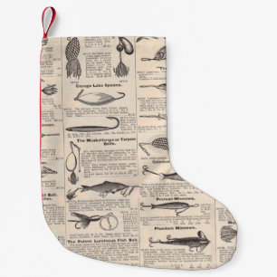 Fishing Lures Advertising Fisherman Art Small Christmas Stocking