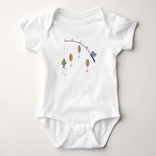Fishing Lures Baby Bodysuit (Front)