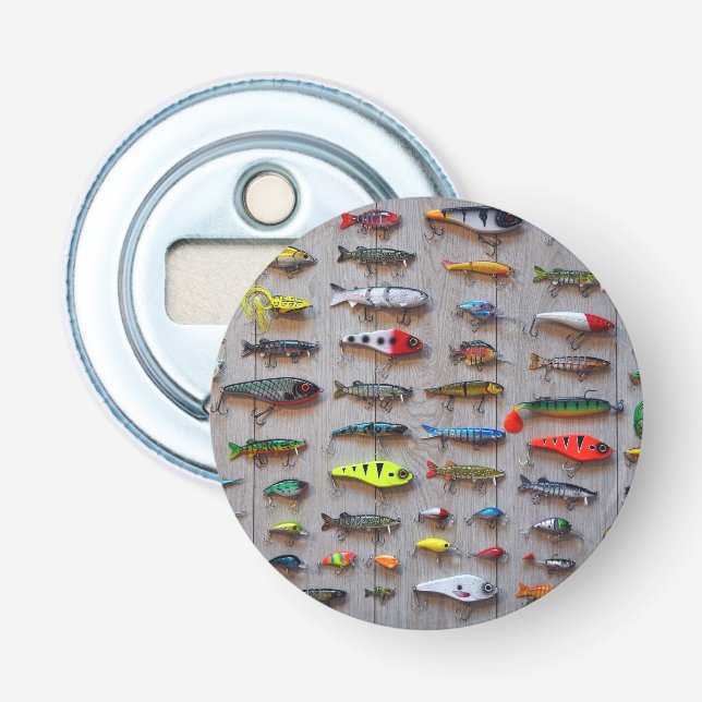 Fishing Lures Gone Fishing Gifts for Fishermen Bottle Opener (Front)