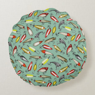 Fishing Lures Round Pillow