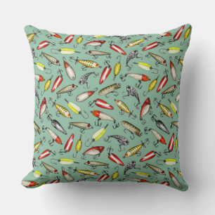 Fishing Lures Throw Pillow