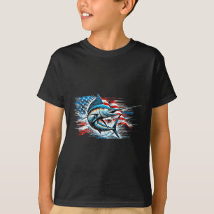 Fishing Marlin Swordfish Fish 4th Of July American T-Shirt